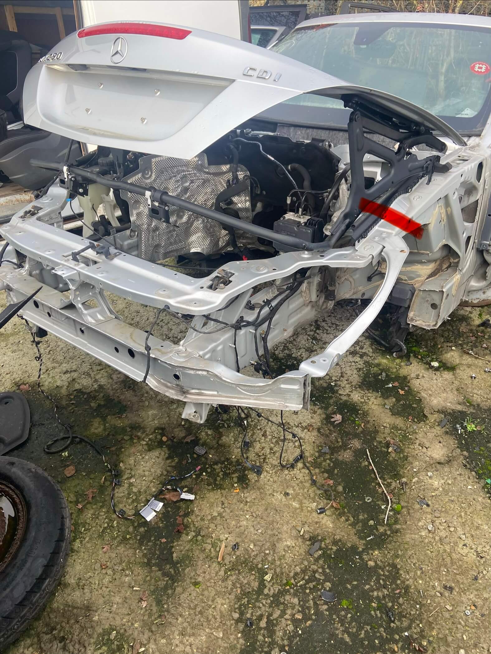 2012 MERCEDES SLK R172 FRONT SLAM PANEL CUT - Image 2