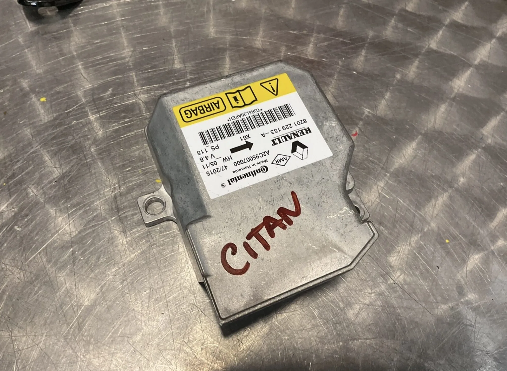 2017 MERCEDES CITAN W415 AIRBAG KIT SEAT BELTS MODULE 8201229153 - Image 2