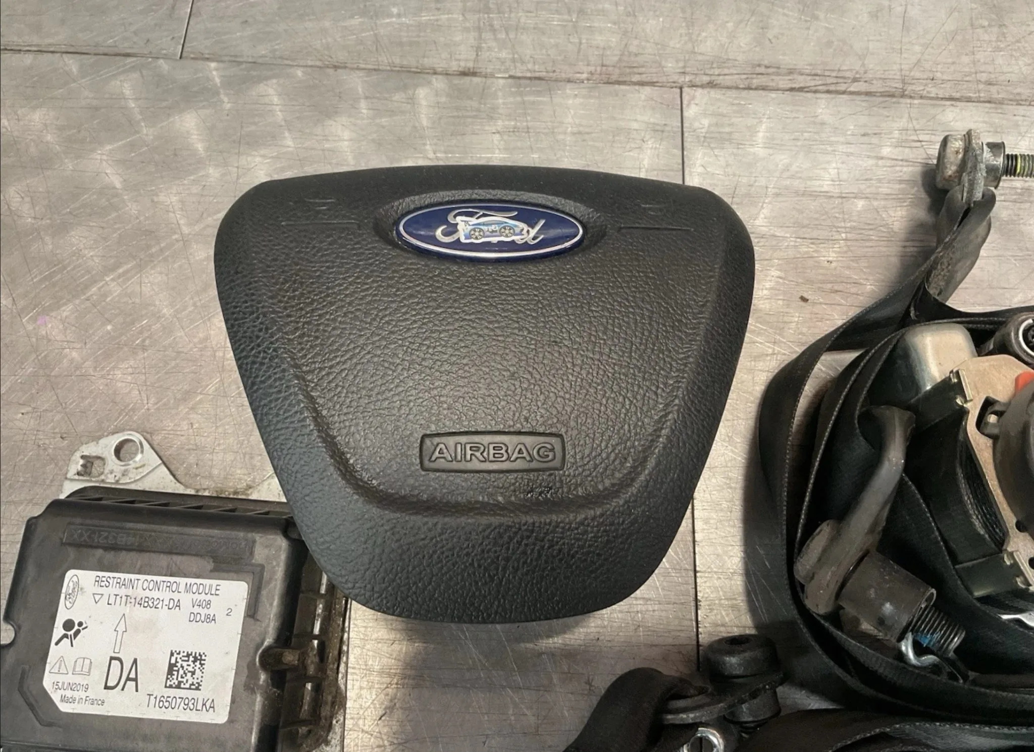 19-23 FORD TRANSIT CONNECT MK2 AIR BAG KIT DRIVER WITH SEAT BELTS LT1T-14B321-DA - Image 3